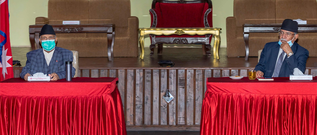 बालुवाटारमा ओली र प्रचण्डबीच भएन सहमति, भोली पुनः बैठक बस्ने